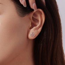 Load image into Gallery viewer, 925 Sterling Silver White Gold Plated Pavé CZ Earrings
