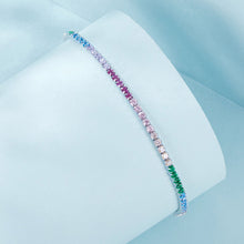 Load image into Gallery viewer, 925 Sterling Silver Pave Setting White Gold Bracelet 160+60mm for Women
