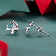 Load image into Gallery viewer, 925 Sterling Silver White Gold Plated Transparent Glass Earrings for Women
