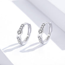 Load image into Gallery viewer, 925 Sterling Silver Plated Platinum CZ Pavé Earrings for Women
