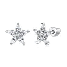 Load image into Gallery viewer, 925 Sterling Silver Earrings with Pavé CZ Setting
