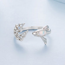 Load image into Gallery viewer, 925 Sterling Silver White Gold Plated Nano Opal Ring with CZ for Women
