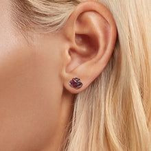 Load image into Gallery viewer, 925 Sterling Silver Enamel Plated White Gold Earrings 0.7*1cm for Women
