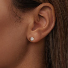 Load image into Gallery viewer, 925 Sterling Silver White Gold Plated Moissanite Earrings Size 10mm for Women
