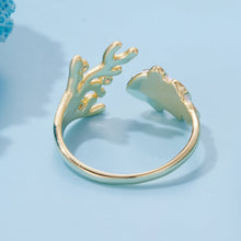 Load image into Gallery viewer, 925 Sterling Silver Enamel Pavé Setting CZ Gold Plated Ring for Women
