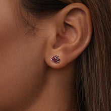 Load image into Gallery viewer, 925 Sterling Silver Enamel Plated White Gold Earrings 0.7*1cm for Women
