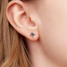 Load image into Gallery viewer, 925 Sterling Silver Earrings with Transparent Glass for Women
