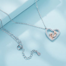 Load image into Gallery viewer, 925 Sterling Silver Necklace with CZ in Rose Gold and Platinum Finish, 400mm Chain Length for Women
