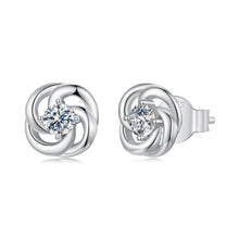 Load image into Gallery viewer, 925 Sterling Silver Moissanite Earrings, 0.3cm, White Gold Plated, for Women
