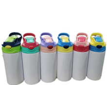 Load image into Gallery viewer, 12oz Blank Sublimation Sippy Cup White Straight Stainless Drinking Tumbler Sport Water Bottles with Handle
