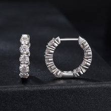 Load image into Gallery viewer, 925 Sterling Silver Moissanite Earrings 0.1 Carat White Gold Plated 1.5x0.3cm Women
