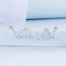 Load image into Gallery viewer, 925 Sterling Silver Earrings with Plated Platinum and Pavé Setting CZ, 1.5x2.2cm for Women
