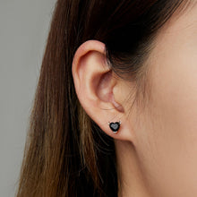 Load image into Gallery viewer, 925 Sterling Silver Oxidized CZ Earrings for Women
