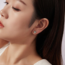 Load image into Gallery viewer, 925 Sterling Silver Earrings with Pavé Set CZ &amp; White Gold Plating, 0.75cm for Women
