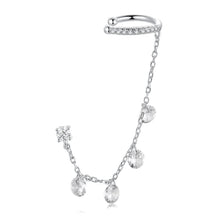 Load image into Gallery viewer, 925 Sterling Silver Earrings with Pave Setting CZ - White Gold Plated for Women
