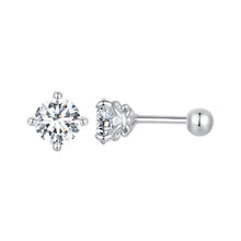Load image into Gallery viewer, 925 Sterling Silver 5mm Moissanite Earrings with White Gold Plating for Women

