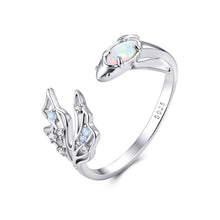 Load image into Gallery viewer, 925 Sterling Silver White Gold Plated Nano Opal Ring with CZ for Women
