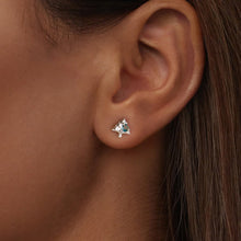 Load image into Gallery viewer, 925 Sterling Silver White Gold Plated Transparent Glass Earrings for Women
