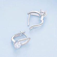 Load image into Gallery viewer, 925 Sterling Silver Earrings with CZ Pavé Setting, 1.4*0.62cm for Women
