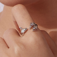 Load image into Gallery viewer, 925 Sterling Silver White Gold Plated Nano Opal Ring with CZ for Women
