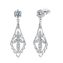 Load image into Gallery viewer, 925 Sterling Silver 0.50 Carat Moissanite Earrings with White Gold Plating for Women
