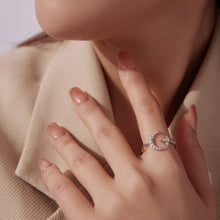 Load image into Gallery viewer, 925 Sterling Silver Moissanite 0.25cm White Gold Plated Ring - Size E for Women
