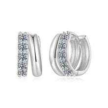 Load image into Gallery viewer, 925 Sterling Silver Moissanite 0.06 Carat White Gold Plated Earrings for Women
