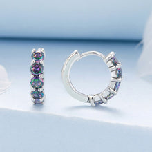 Load image into Gallery viewer, 925 Sterling Silver Earrings with Pavé Setting CZ in Oxidized Finish for Women
