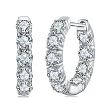 Load image into Gallery viewer, 925 Sterling Silver Moissanite Earrings 0.1 Carat White Gold Plated 1.5x0.3cm Women
