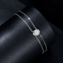 Load image into Gallery viewer, 925 Sterling Silver Moissanite 1 Carat Bracelet for Women - White Gold Plated, 150+60mm

