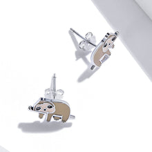 Load image into Gallery viewer, 925 Sterling Silver Enamel Oxidized Earrings for Women, 0.7*1.2cm
