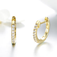 Load image into Gallery viewer, 925 Sterling Silver 1.3cm Pavé Set CZ Earrings
