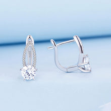 Load image into Gallery viewer, 925 Sterling Silver Earrings with CZ Pavé Setting, 1.4*0.62cm for Women
