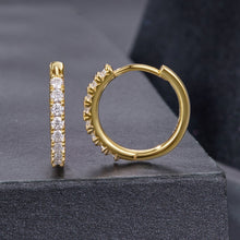 Load image into Gallery viewer, 925 Sterling Silver Moissanite 0.03ct White Gold Plated Earrings 1.6cm for Women
