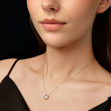 Load image into Gallery viewer, 925 Sterling Silver Moissanite Pendant Necklace for Women - 40+5cm, White Gold Plated, Elegant Jewelry
