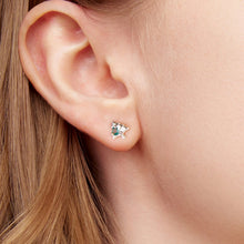 Load image into Gallery viewer, 925 Sterling Silver White Gold Plated Transparent Glass Earrings for Women
