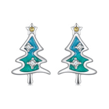 Load image into Gallery viewer, 925 Sterling Silver Enamel Pavé CZ Earrings for Women

