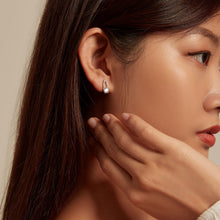 Load image into Gallery viewer, 925 Sterling Silver Earrings with CZ Pavé Setting, 1.4*0.62cm for Women

