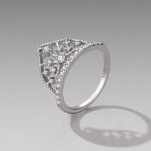 Load image into Gallery viewer, 925 Sterling Silver White Gold Plated Ring with Pavé Setting CZ Size 6 for Women
