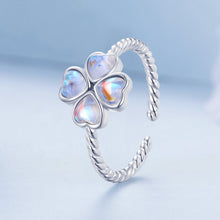 Load image into Gallery viewer, 925 Sterling Silver Moonstone Clover Ring for Women
