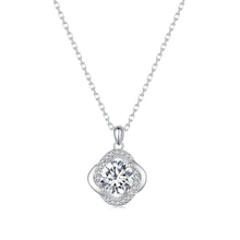 Load image into Gallery viewer, 925 Sterling Silver Moissanite Pendant Necklace for Women, 39+5cm, Platinum Plated
