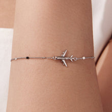 Load image into Gallery viewer, 925 Sterling Silver White Gold Plated 16+5cm Bracelet with CZ Pendant for Women
