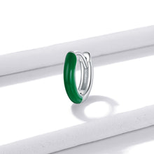 Load image into Gallery viewer, 925 Sterling Silver Enamel Earrings 0.7cm for Women
