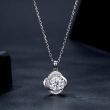 Load image into Gallery viewer, 925 Sterling Silver Moissanite Pendant Necklace for Women, 39+5cm, Platinum Plated
