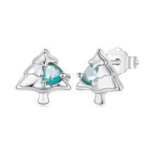 Load image into Gallery viewer, 925 Sterling Silver White Gold Plated Transparent Glass Earrings for Women
