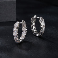 Load image into Gallery viewer, 925 Sterling Silver Moissanite Earrings 0.1 Carat White Gold Plated 1.5x0.3cm Women
