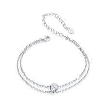 Load image into Gallery viewer, 925 Sterling Silver Moissanite 1 Carat Bracelet for Women - White Gold Plated, 150+60mm
