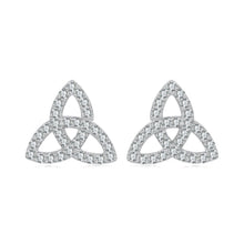 Load image into Gallery viewer, 925 Sterling Silver White Gold Plated Pavé CZ Earrings
