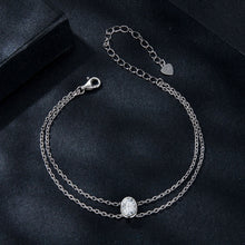Load image into Gallery viewer, 925 Sterling Silver Moissanite 1 Carat Bracelet for Women - White Gold Plated, 150+60mm
