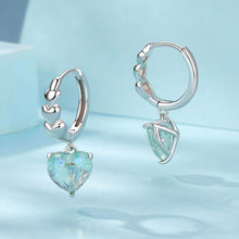 Load image into Gallery viewer, 925 Sterling Silver Earrings with Transparent Glass, Plated White Gold, Size 23x8.5mm for Women
